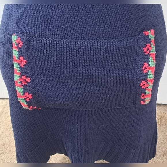 Vintage 80's Royal Blue Holiday Sweater Dress - Picture 3 of 9